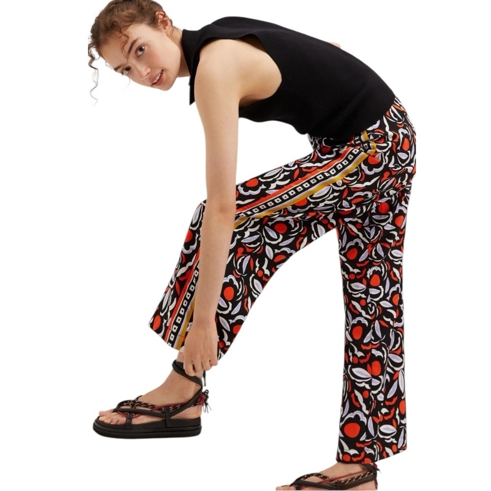 Anthropologie Printed Straight-Leg Pants